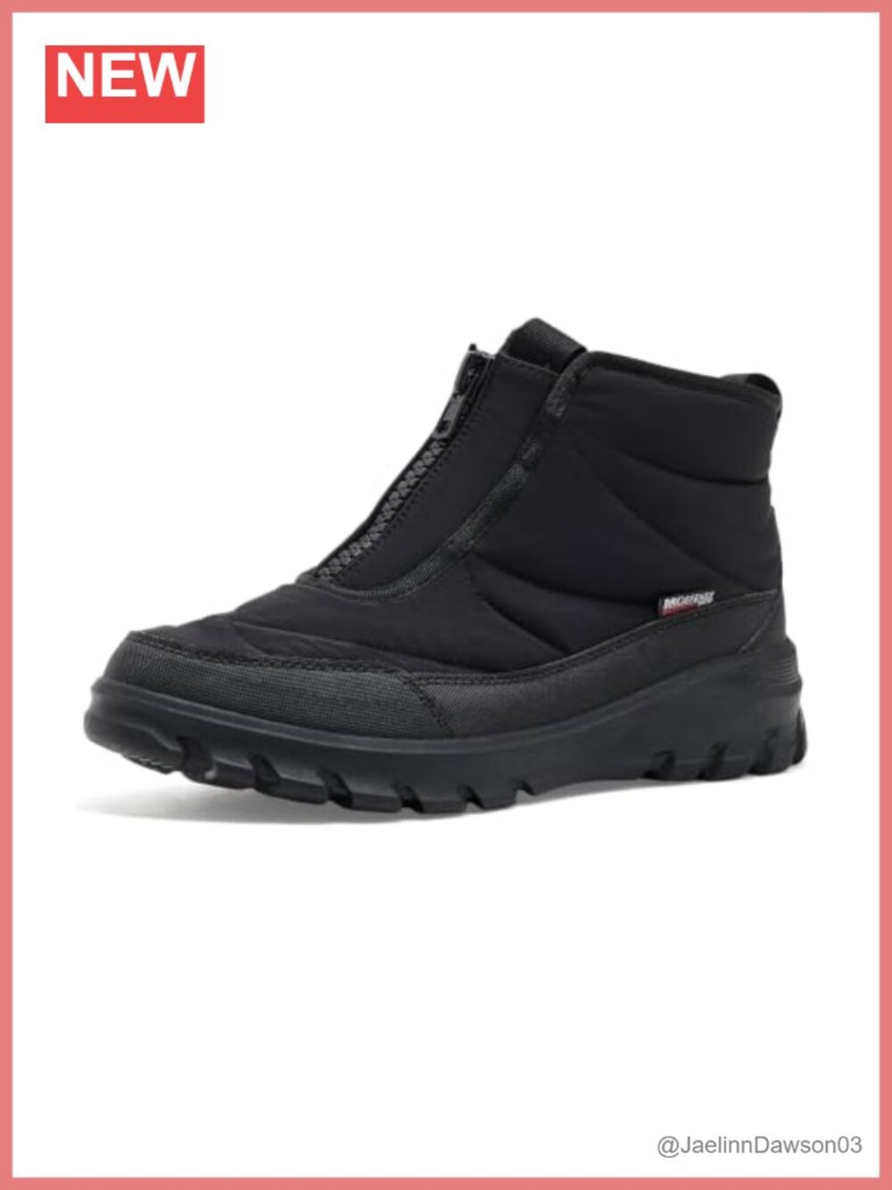 Winter Ankle Boots Waterproof Fleece Zip Closure Nylon